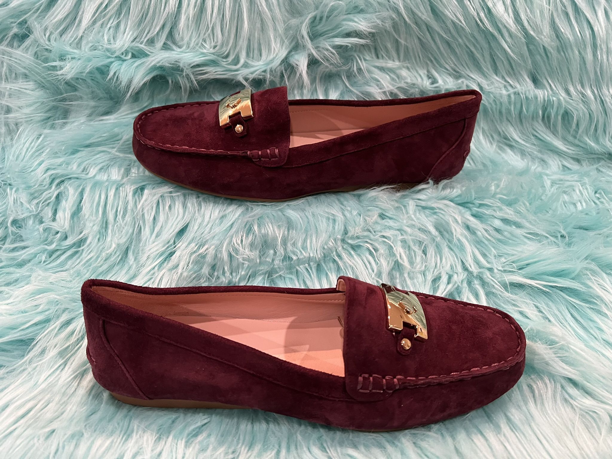 Kate Spade Carmen Burgundy Suede Loafers