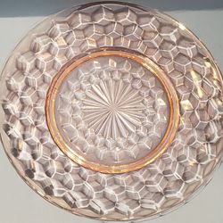 Depression Ware/ Pink / Cubist Pattern / Jeanette  Glass