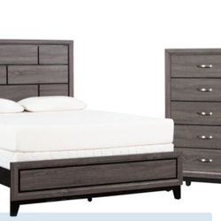 Queen Bed frame And  Chest Of Drawers 