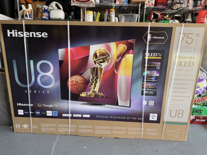 Hisense U8 Series 75U8N 75-Inch ULED 4K Smart TV | Mini-LED Pro | QLED | 3000 Nits | 144Hz | Motion Rate 480 | Dolby Vision IQ · Atmos | Full Array 🎄