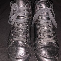 Vintage Black, Men’s Leather Sneakers, Size 8 1/2