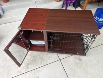 Omlet Fido Studio 36 Dog Crate w/ Storage – Walnut Furniture Style
