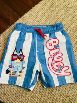 Bluey toddler swim trunks