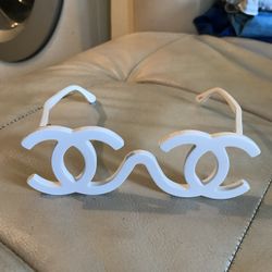 Chanel White CC Runway Shades Sunglasses Vintage Rare