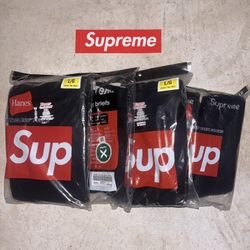 Supreme  X Hanes Black Socks Tee Shirt & Tank Bundle