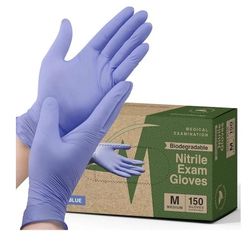 Biodegradable Disposable Medical Gloves Medium - 150 Count - Violet Blue Nitrile