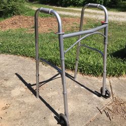 Silver Lightweight Easy Fold Compact Storage Walker