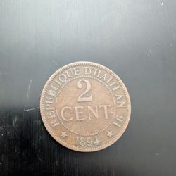 1894 Haitian Two Cent Coin