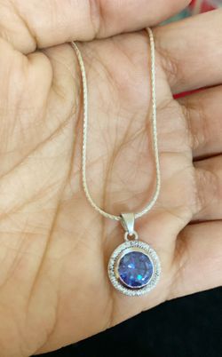 Beautiful silver necklace with stones