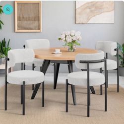 set of 4pcs ComfortBlend Dining Chair – Thick-Cushioned Seat, Sturdy Metal Fra