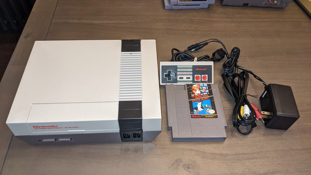 Nintendo NES System/Console Bundle With Super Mario Bros/Duck Hunt, New Pin Connector, OEM Controller