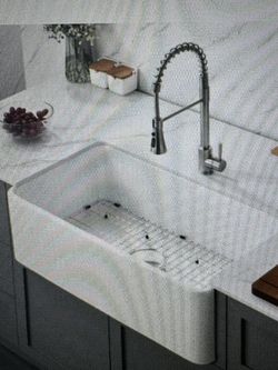 Kitchen Farmhouse Sink White Ceramic 