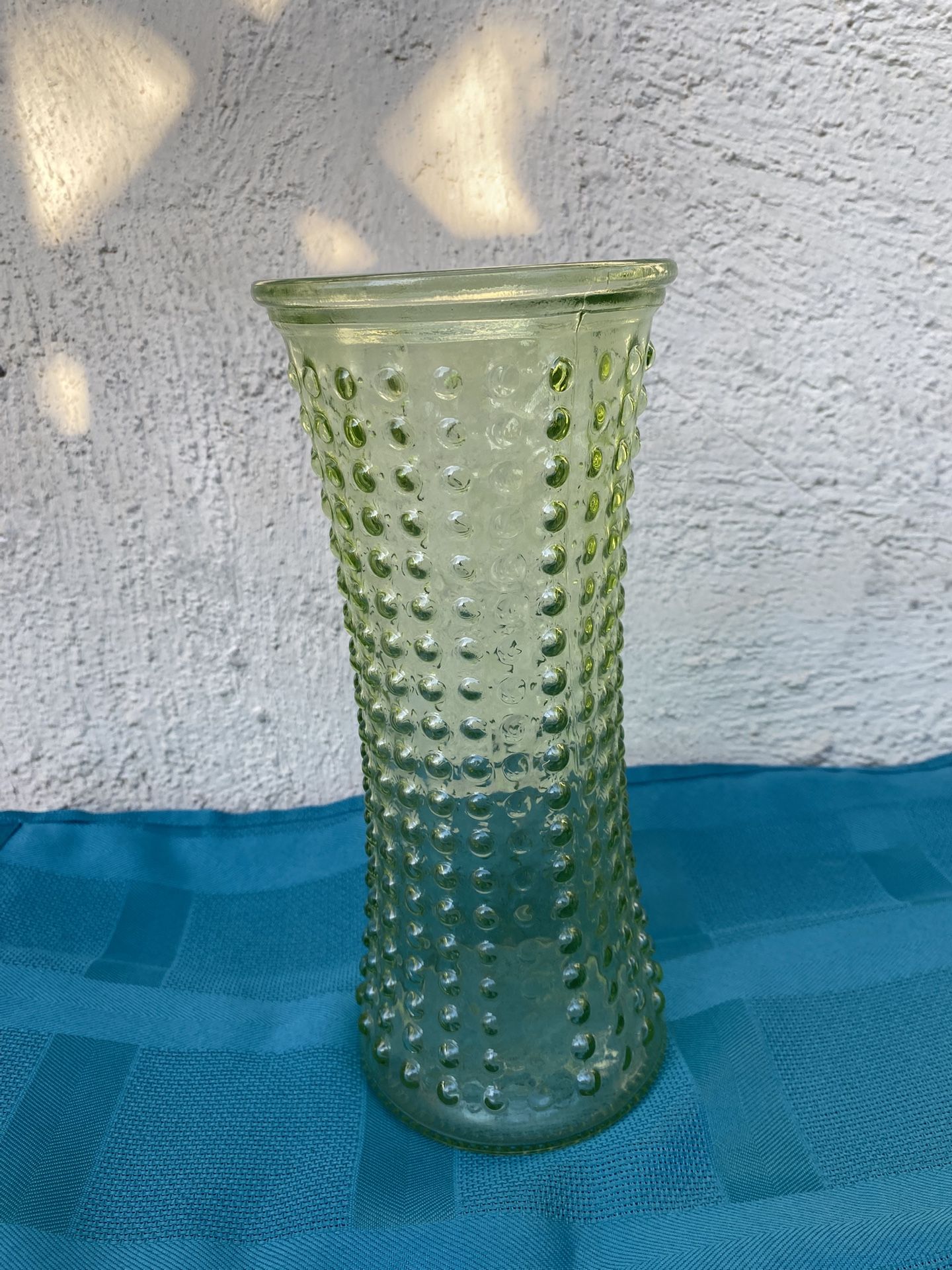 Light Green DPS Hobnail Flower Vase 10” Ht