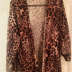 Cheetah Print Kimono Style Robe/coverall