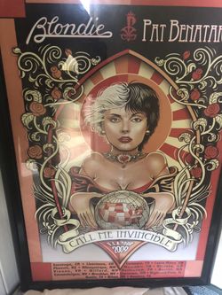 Pat Benatar/ Blondie framed concert poster