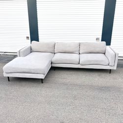 FREE DELIVERY - Living Spaces Aries White Sectional Couch With Chaise