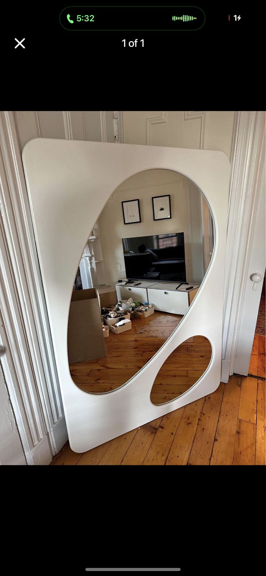 Large standing white mirror (UO Home)