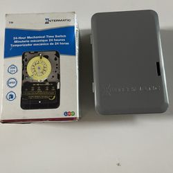 Intermatic T104 24-Hour Mechanical Time Switch 208-277 VAC 60Hz DPST 1 Hour