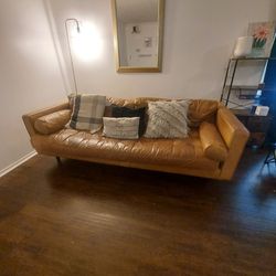 Cognac Leather Couch