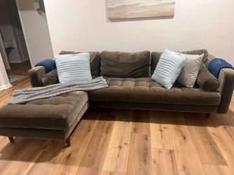 Gray L sectional sofa