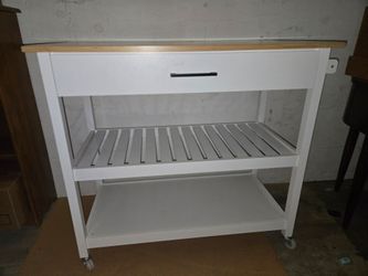 Yaheetech White Kitchen Island Cart