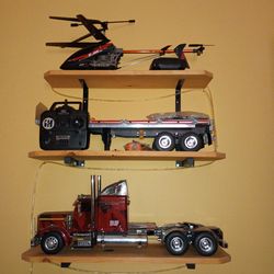 Remote control tractor trailer and helicopter