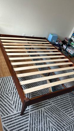 Queen red wood bed frame