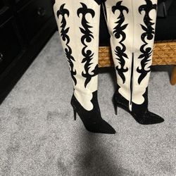 Thigh high studded boots 