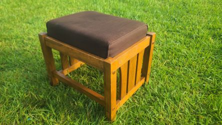 Wood ottoman,  sturdy , 19 x 15 x 16 H