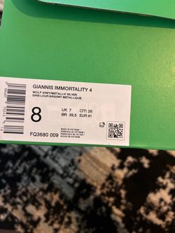Nike Giannis Immortality 4 Size 8