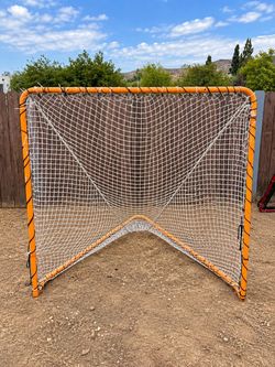 Large Lacrosse Goal with Net – Orange Frame