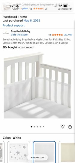 BreathableBaby Breathable Mesh Liner for Full-Size Cribs
