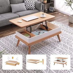 Lift Top Coffee Table With Storage (Oak)