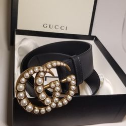 Gucci Pearl 1.5" GG Belt 