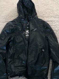 Black leather jacket