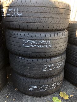 Used set of tires 235/65/16 hankook sprinter van great condition $200 for 4 tires . Installation balance and alignment available