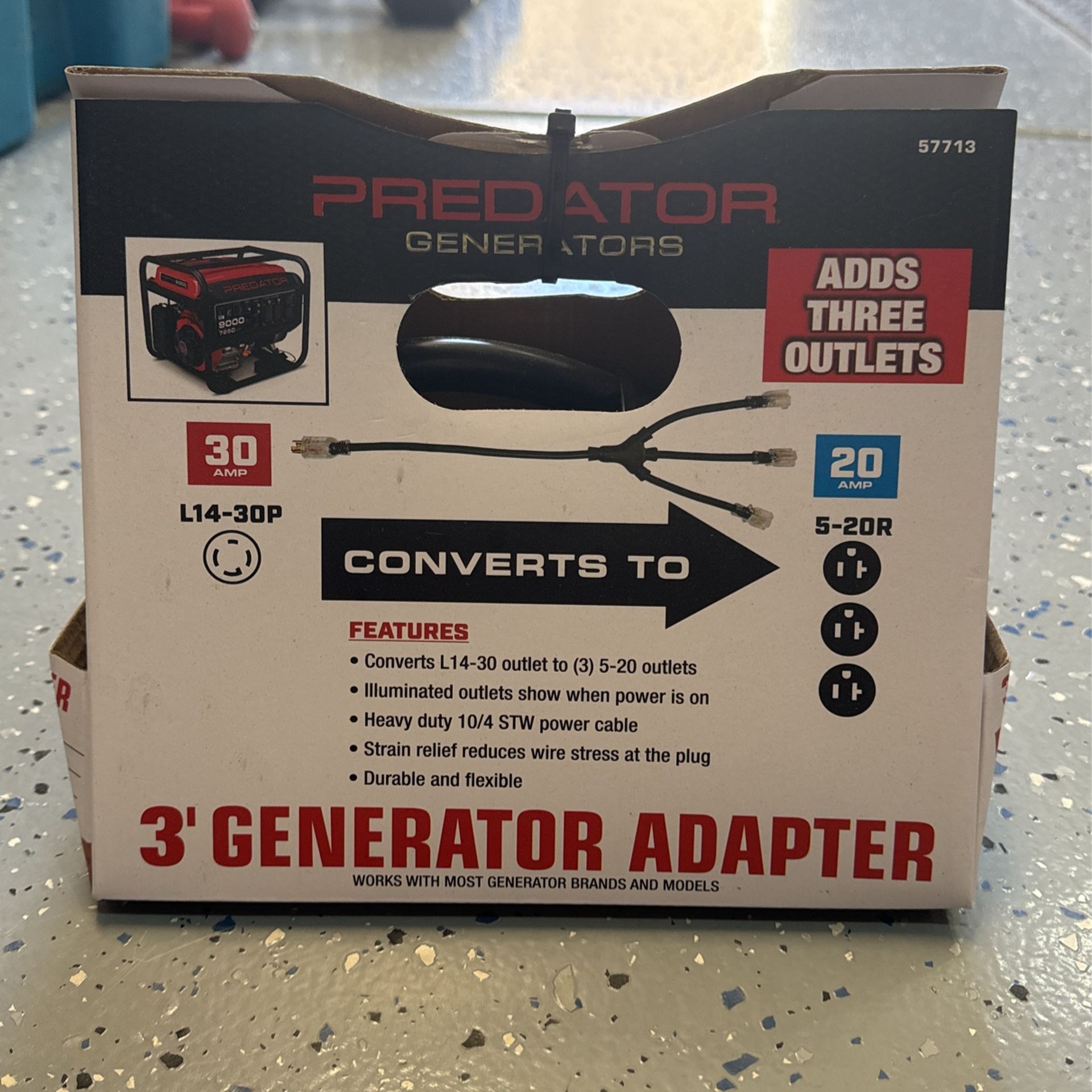 Generator RV Converter Ext Cable L14-30P to 5-20R