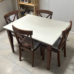 Wood Table And 4 Matching Chairs