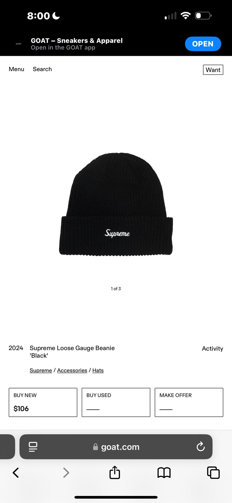 supreme beanie