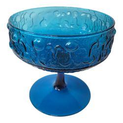 Stelvia GLASS WAYNE Husted DESIGN FOOTED BOWL TURQUOISE 