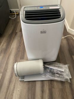 Black + Decker 10,000 BTU (6,000 BTU DOE) Portable Air Conditioner Unit, Cools 450 Sq. Ft., Dehumidifier with Remote in White