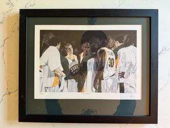 Seattle Super Sonics “The Huddle” 2005 Mike Gochnauer Signed Lithograph