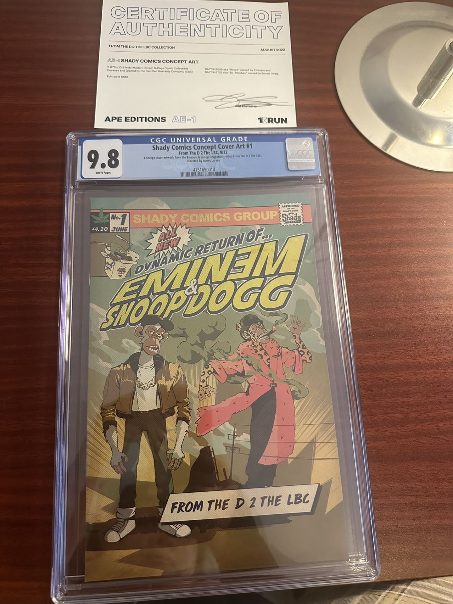 Eminem Snoop Dogg Bored Ape Yacht Club Shady Comics Concept Cover Art IN HAND