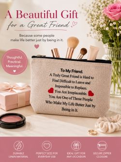 💕 “To My Friend” Makeup Cosmetic Bag – A Meaningful Gift They’ll Treasure 💕