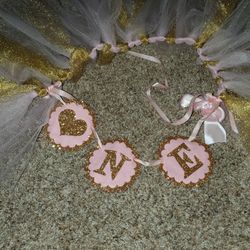 Pink And Gold Garland 1st Birthday ONE