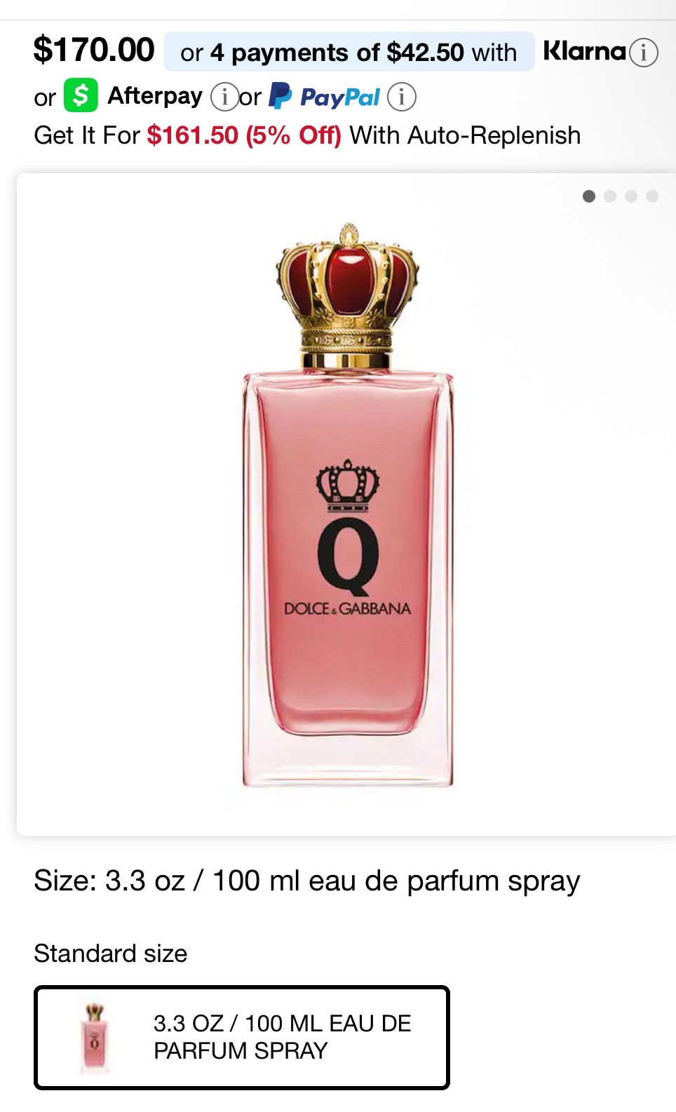 Dolce & Gabbana Q Perfume New Sealed 3.3 Oz Full Size