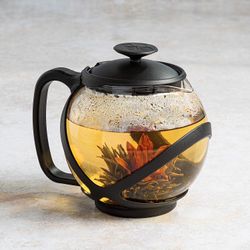 Primula, Black Tempo Glass Teapot with 2 Flowering Teas, 40 oz, 40 Ounces ~ New in Box