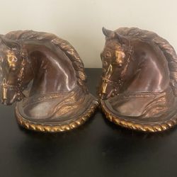 Bronze Horse Head Bookends  Nice Decorations 