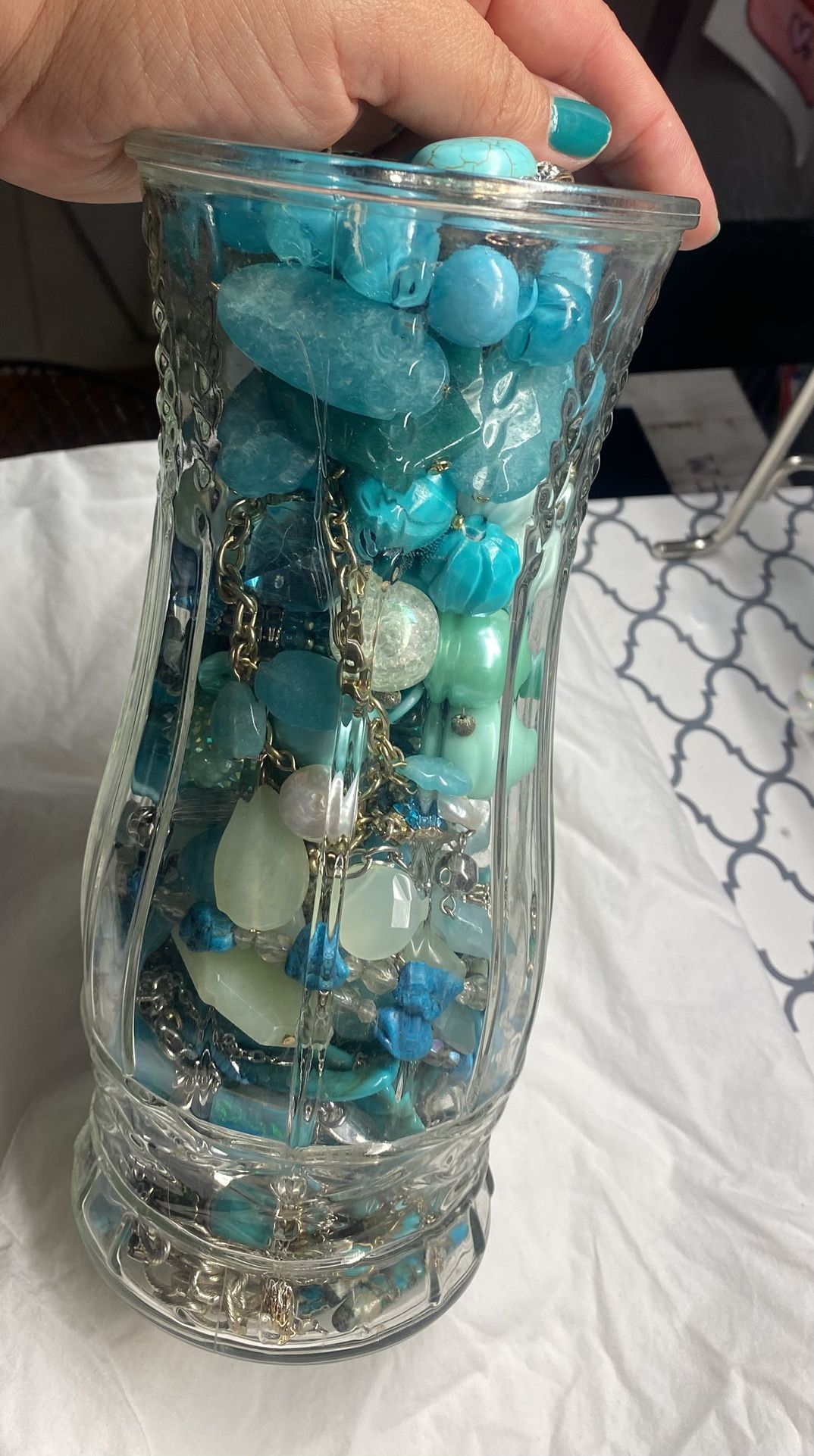 Turquoise Color Jewelry Jar