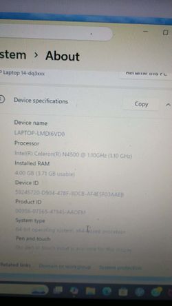 HP laptop 15.5 inch screen
